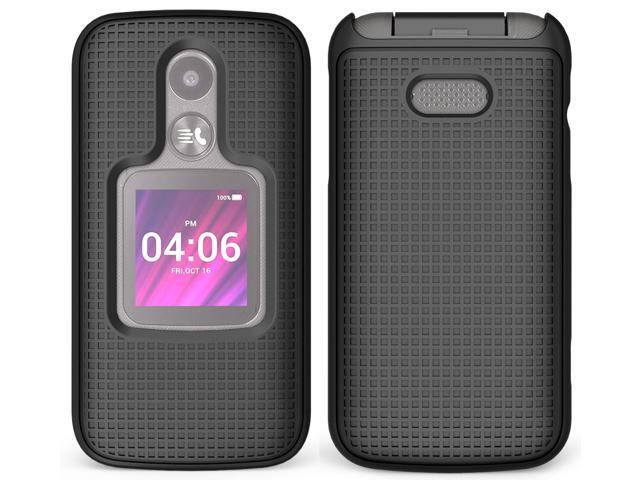 Black Grid Protector Case Slim Hard Shell Cover for Alcatel MyFlip 2 A406DL
