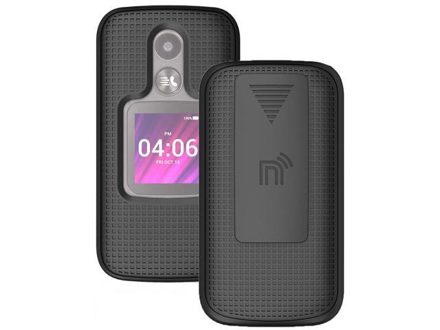 Black Hard Case Cover and Belt Clip for Alcatel MyFlip 2 Phone A406DL, 2020