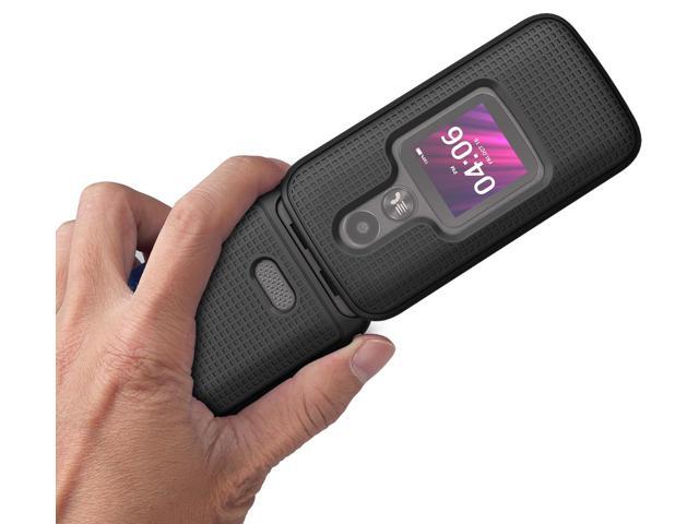 Black Grid Protector Case Slim Hard Shell Cover for Alcatel MyFlip 2 A406DL