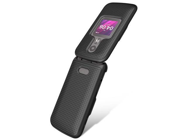 Black Grid Protector Case Slim Hard Shell Cover for Alcatel MyFlip 2 A406DL