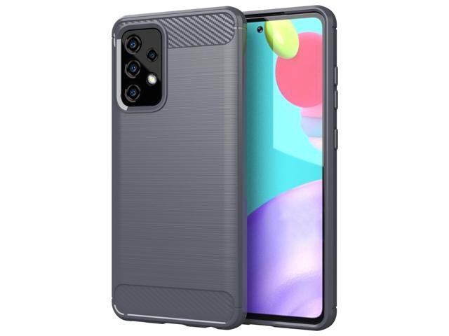 Gray Carbon Fiber Flexible Skin Case Cover for Samsung Galaxy A52 5G Phone