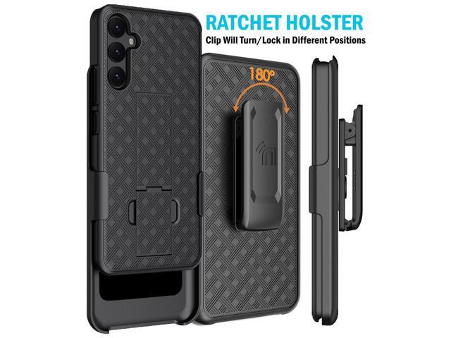 Black Hard Case Phone Cover Stand Belt Clip Holster for Samsung Galaxy A34 5G