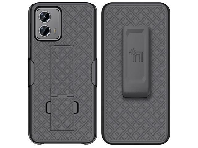 Black Hard Case Cover Stand and Belt Clip Holster for Motorola Moto G 5G 2023