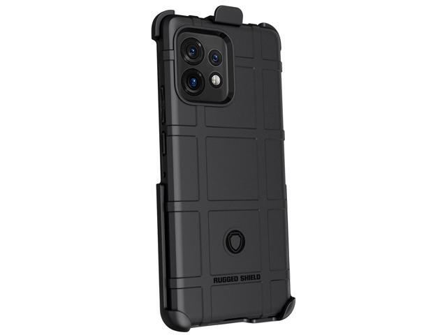Black Rugged Case and Belt Clip Holster for Motorola Edge Plus 2023