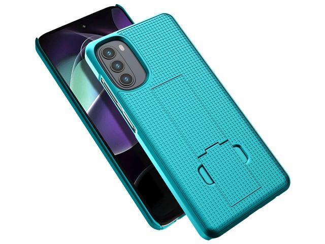 Aqua Teal Mint Textured Slim Hard Case Cover Stand for Moto G 5G (2022) XT2213