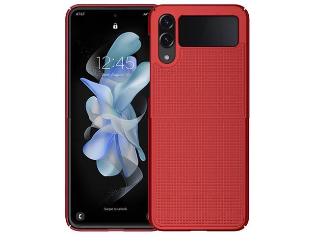 Red Grid Textured Hard Case Slim Cover for Samsung Galaxy Z Flip 4 5G SM-F721