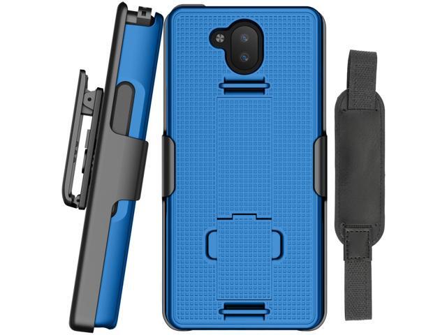 Cobalt Blue Kickstand Case + Hand Strap + Belt Clip for Sonim XP10 5G (XP9900)