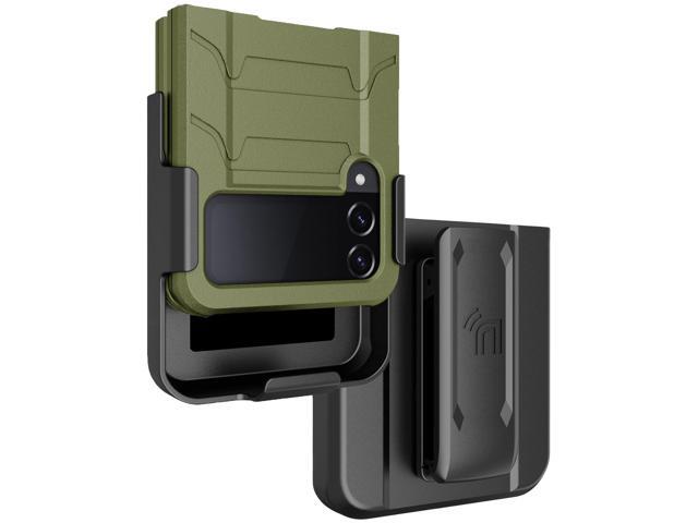 Rugged Phone Case and Belt Clip Stand for Samsung Galaxy Z Flip 4 5G - Olive