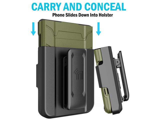 Rugged Phone Case and Belt Clip Stand for Samsung Galaxy Z Flip 4 5G - Olive