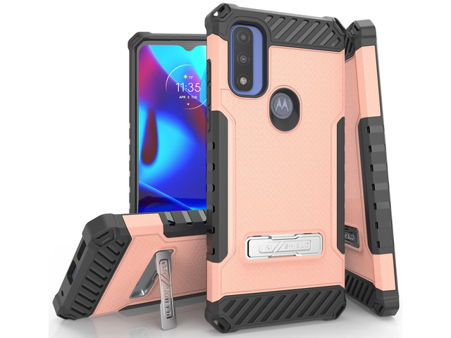 Blush Pink Phone Case Cover Kickstand and Strap for Moto G Pure / G Power 2022