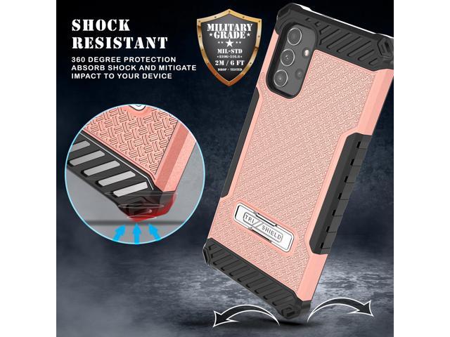 Rugged Anti-Shock Case Kickstand/Strap for Galaxy A04s, A04, M13, A32 5G - Pink