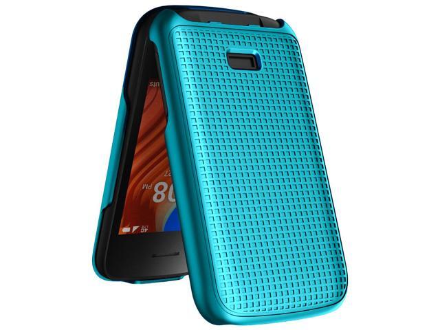 Teal MInt Textured Hard Case Cover for Alcatel TCL Flip 2 Phone (T408DL)