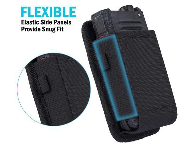 Black Canvas Case Pouch Belt Clip Harness for Siyata SD7, Rapid Radios