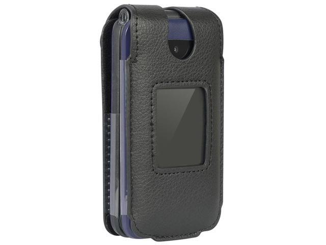Black Vegan Leather Case Belt Clip for Cingular Flex 2 Phone Debut Flex BLU Flex
