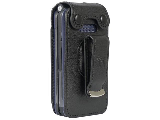 Black Vegan Leather Case Belt Clip for Cingular Flex 2 Phone Debut Flex BLU Flex