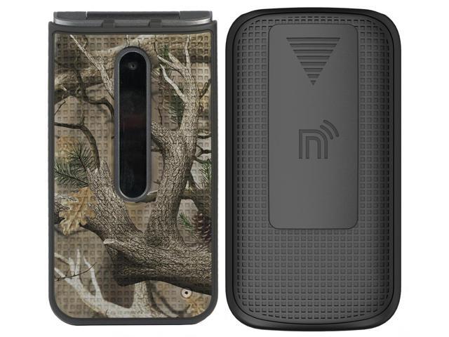 Camo Tree Real Woods Case and Belt Clip for LG Classic Flip Phone (L125DL)