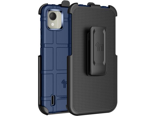 Special Ops Rugged Case and Belt Clip Holster for Nokia C110 Phone - Navy Blue