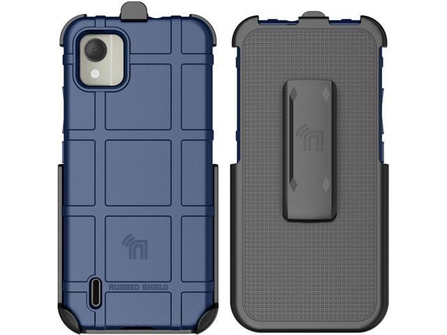 Special Ops Rugged Case and Belt Clip Holster for Nokia C110 Phone - Navy Blue