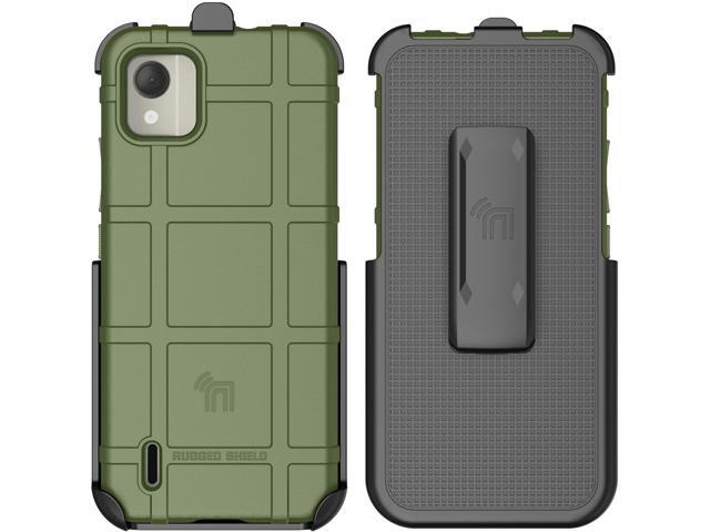 Special Ops Rugged Case and Belt Clip Holster for Nokia C110 Phone - Olive Green