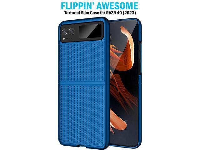 Cobalt Blue Textured Hard Case Phone Cover for Motorola RAZR 2023 (aka RAZR 40)