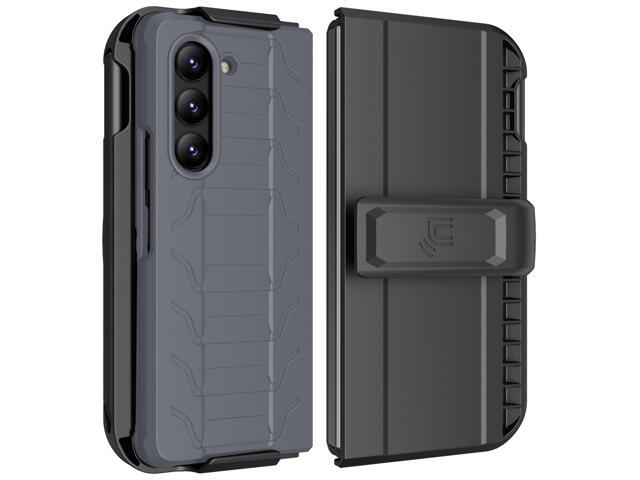 Tough Case and Belt Clip with Pen Holder for Samsung Galaxy Z Fold 5 2023 - Gray