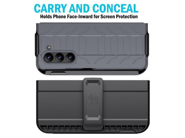 Tough Case and Belt Clip with Pen Holder for Samsung Galaxy Z Fold 5 2023 - Gray
