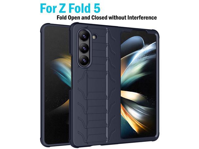 Rugged Case and Holster with S Pen Slot for Samsung Galaxy Z Fold 5 Phone - Navy