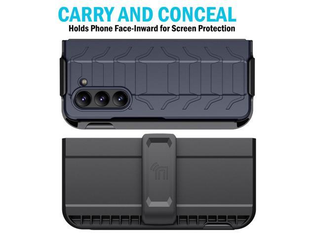 Rugged Case and Holster with S Pen Slot for Samsung Galaxy Z Fold 5 Phone - Navy