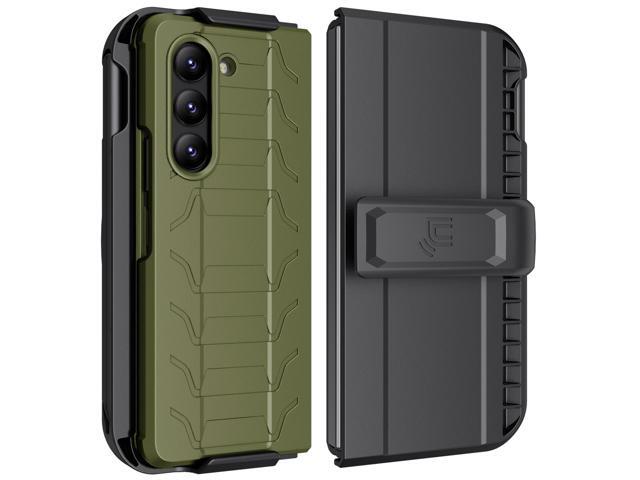 Hybrid Case and Belt Clip with S Pen Holder for Samsung Galaxy Z Fold 5 - Olive