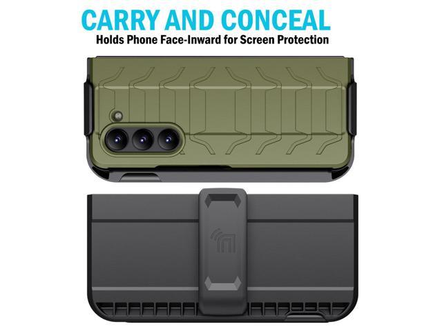 Hybrid Case and Belt Clip with S Pen Holder for Samsung Galaxy Z Fold 5 - Olive