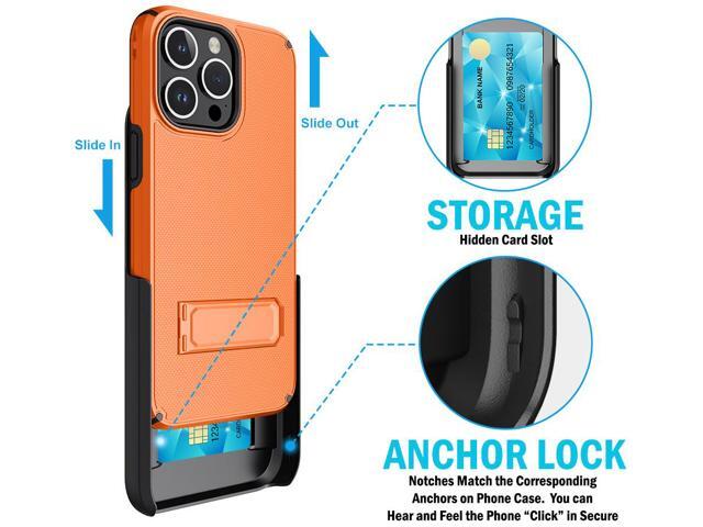 Hybrid Case w/ Stand and Belt Clip Holster Combo for iPhone 15 Pro Max - Orange