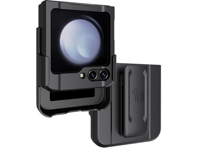 Rugged Phone Case and Belt Clip Holster for Samsung Galaxy Z Flip 5 5G - Black
