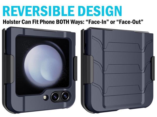 Tough Phone Case Cover and Belt Clip Holder for Samsung Galaxy Z Flip5 5G - Navy
