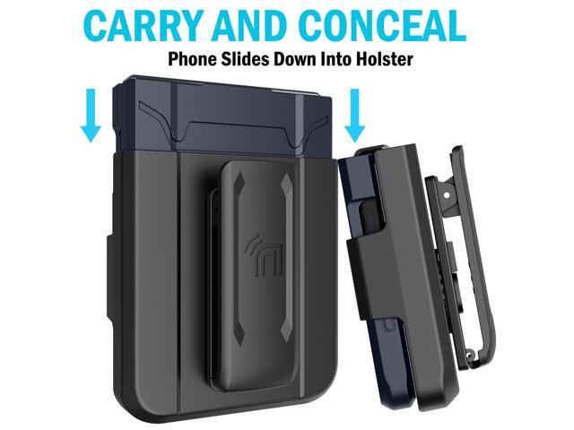 Tough Phone Case Cover and Belt Clip Holder for Samsung Galaxy Z Flip5 5G - Navy