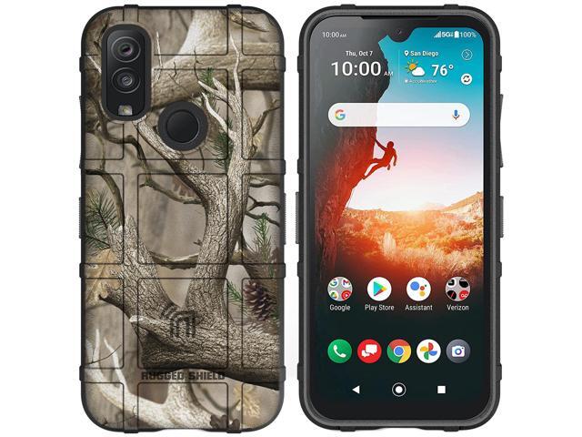 Outdoor Camo Tree Real Woods Rugged Shield Case Cover for Kyocera DuraSport 5G