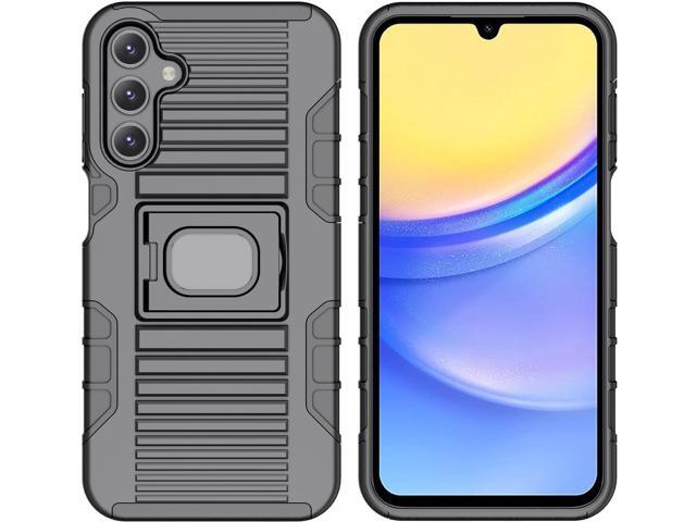 Rugged Hybrid Case with Ring Grip Stand for Samsung Galaxy A15 / A25 5G - Black