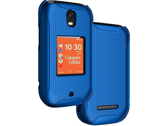 Cobalt Blue Textured Hard Case Phone Cover for Consumer Cellular Iris Flip Phone