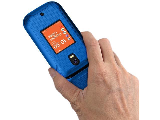 Cobalt Blue Textured Hard Case Phone Cover for Consumer Cellular Iris Flip Phone