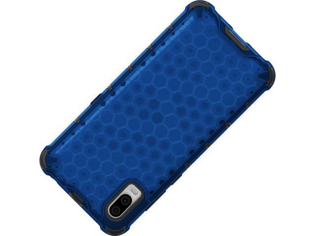 Electric Blue Honeycomb Hybrid Case Cover for Lively Jitterbug Smart 3 Phone