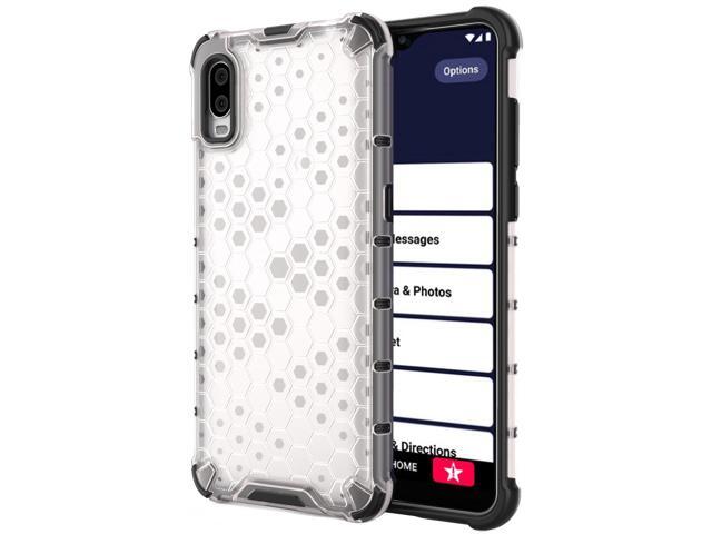 Frosted Clear Honeycomb Hybrid Case Cover for Lively Jitterbug Smart 3 Phone