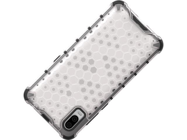 Frosted Clear Honeycomb Hybrid Case Cover for Lively Jitterbug Smart 3 Phone