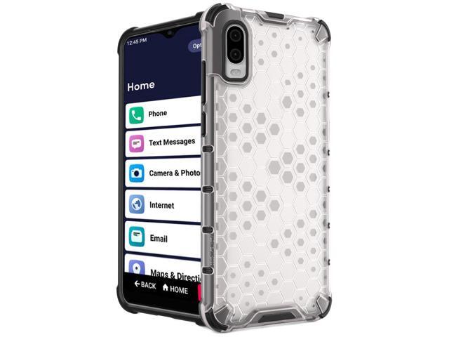 Frosted Clear Honeycomb Hybrid Case Cover for Lively Jitterbug Smart 3 Phone