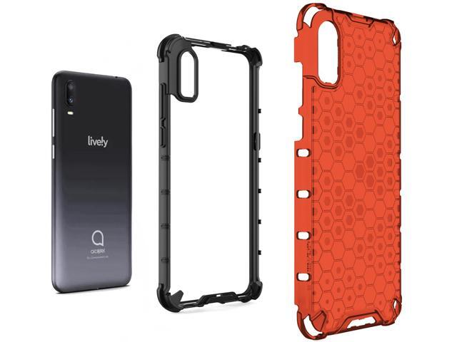 Ruby Red Honeycomb Hybrid Case Cover for Lively Jitterbug Smart 3 Phone (2021)