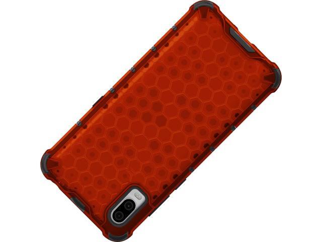 Ruby Red Honeycomb Hybrid Case Cover for Lively Jitterbug Smart 3 Phone (2021)