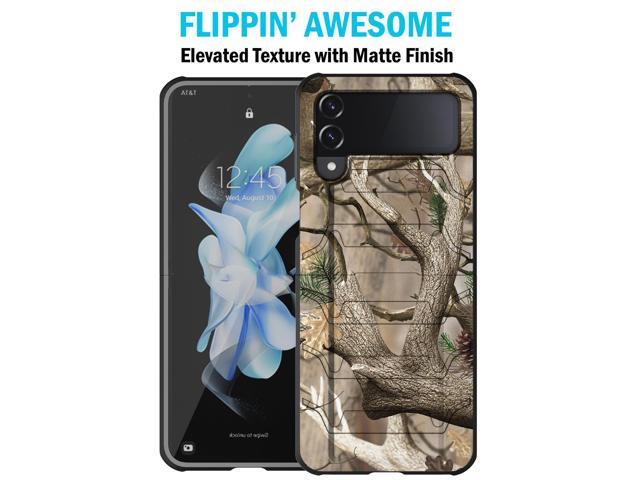Rugged Case and Belt Clip Holster for Galaxy Z Flip 4 5G - Outdoor Camo Tree