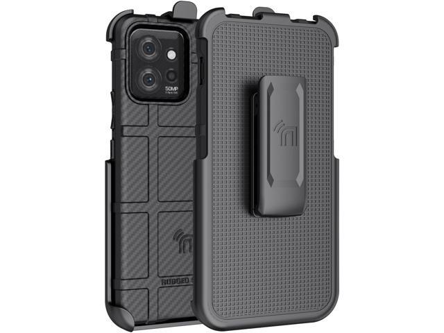 Rugged Case and Belt Clip for Motorola ThinkPhone 2023 - Black Carbon Fiber