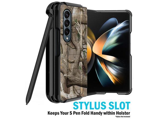 Rugged Case Holster Belt Clip for Samsung Galaxy Z Fold 4 - Outdoor Camo Tree
