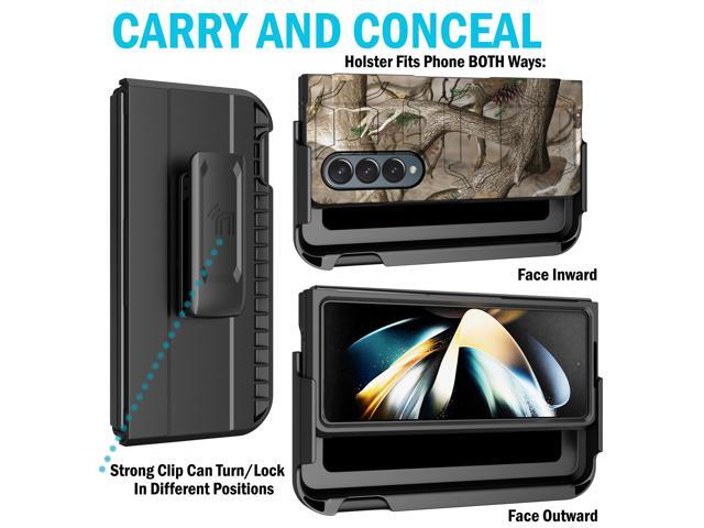 Rugged Case Holster Belt Clip for Samsung Galaxy Z Fold 4 - Outdoor Camo Tree