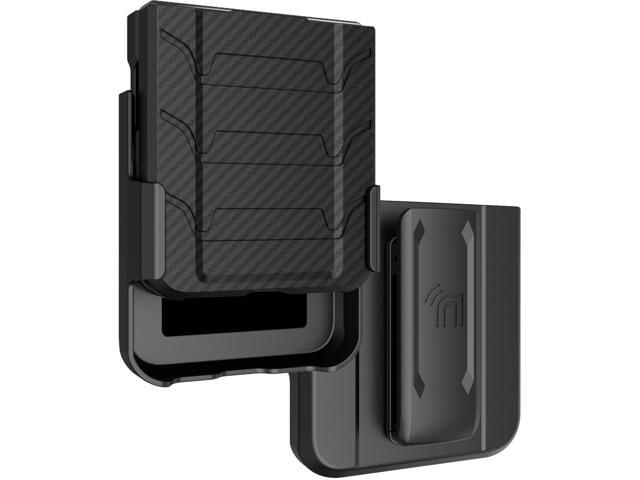 Rugged Case and Belt Clip Holster for Galaxy Z Flip 5 5G - Carbon Fiber Design