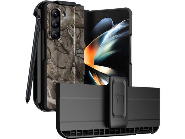 Rugged Case Holster Belt Clip for Samsung Galaxy Z Fold 5 - Outdoor Camo Tree